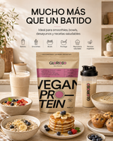 Envase de Proteína Vegana Vainilla de Glorioso con ideas de uso en smoothies, bowls, desayunos y recetas saludables.