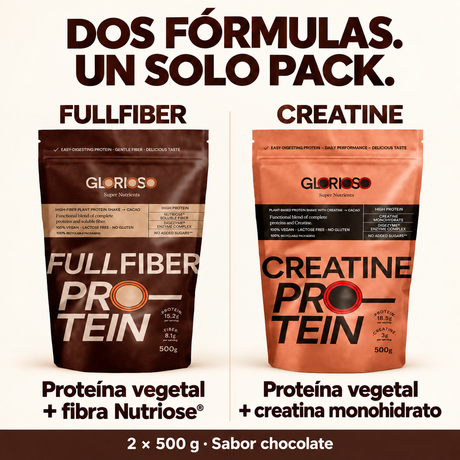 Pack Glorioso: Fullfiber con fibra Nutriose® y Creatine con creatina monohidrato, 2 × 500 g de chocolate