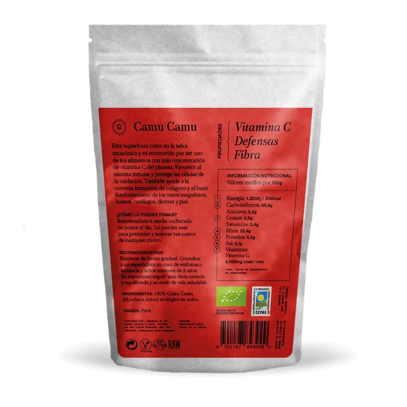 Información Nutricional Camu Camu